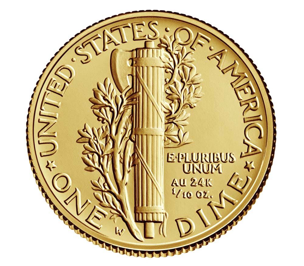 Mercury Dime Gold  coin collectible - Main Image 2