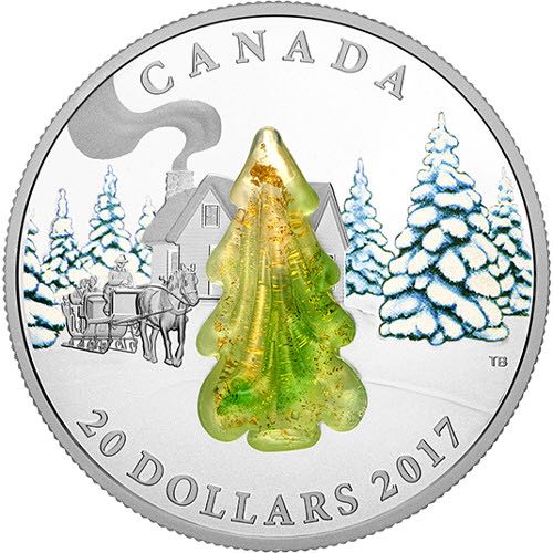 Snow Covered Trees Silver coin collectible - Main Image 1