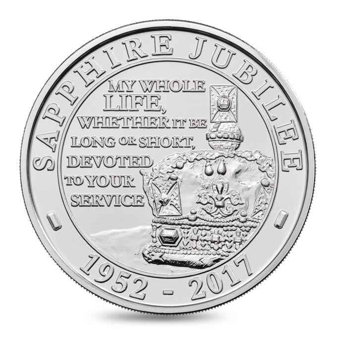 The Queens Sapphire Jubilee £5 Brilliant Uncirculated  coin collectible - Main Image 2