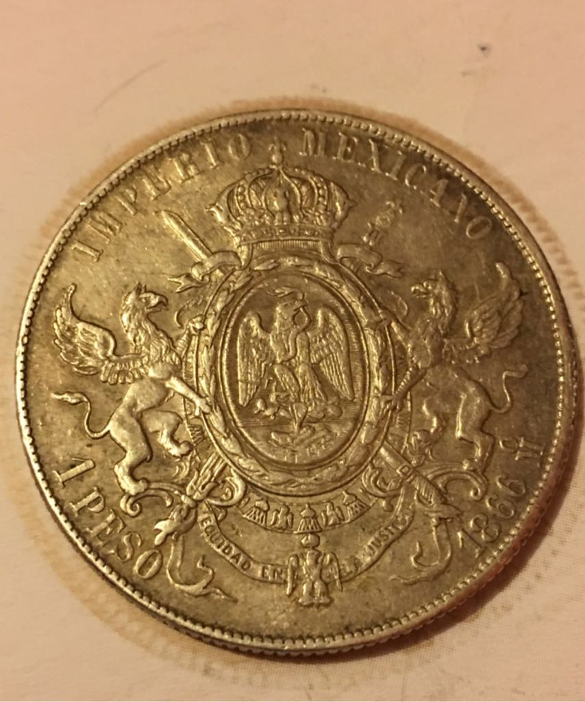 1 Peso Maximiliano 2do Imperio  coin collectible - Main Image 2