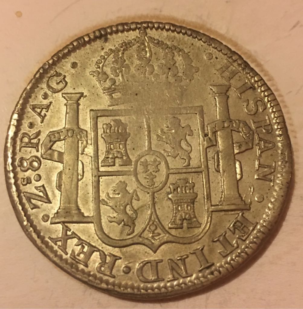8 Reales Ferdin VII( Zacatecas)  coin collectible - Main Image 2