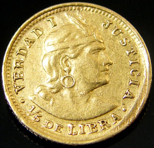 1/5 Libra Gold  coin collectible - Main Image 1