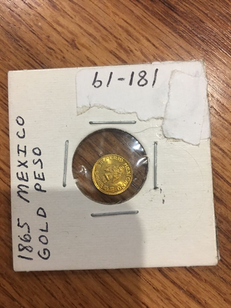 1865  Gold Peso  coin collectible - Main Image 2