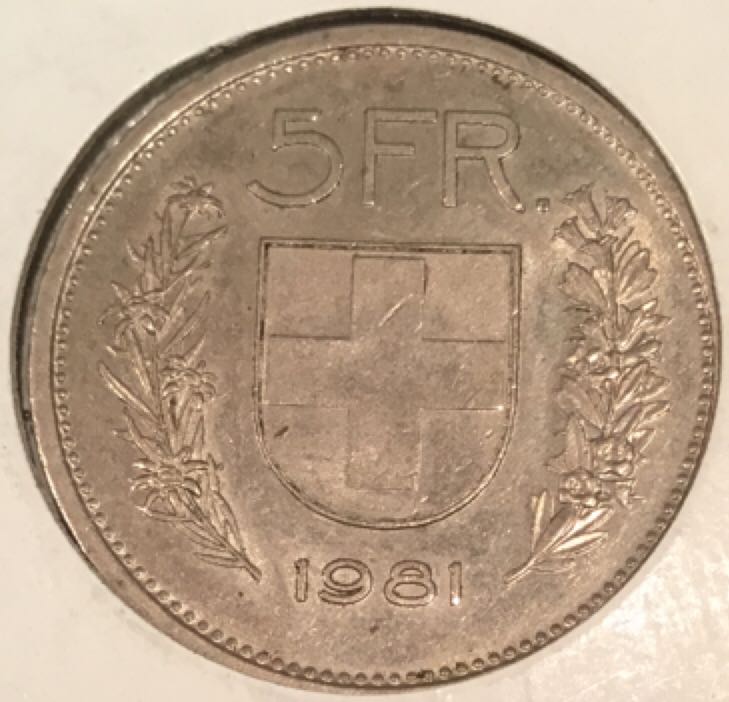 Confoederatio Helvetica Five Francs  coin collectible - Main Image 2