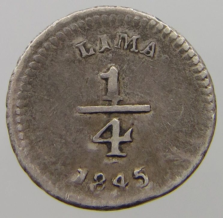 1/4 Real Lima - ”Cuartilla”  coin collectible - Main Image 2