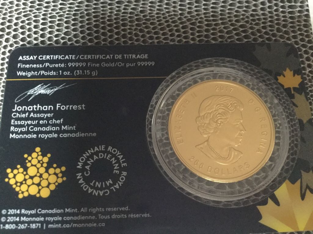 2017 Canadian 1 Ounce Gold Elk  coin collectible - Main Image 2