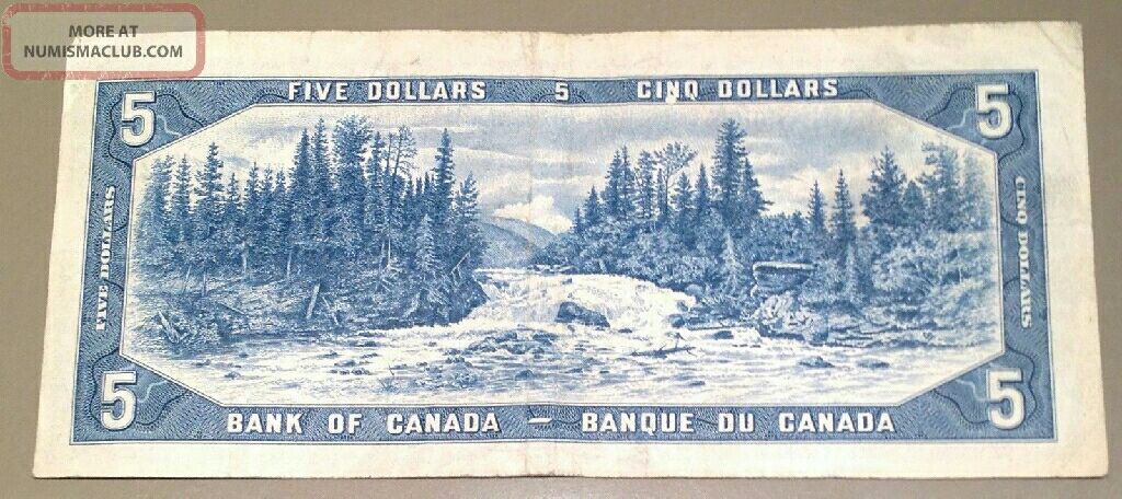 1954 $5 Canada Note  coin collectible - Main Image 2