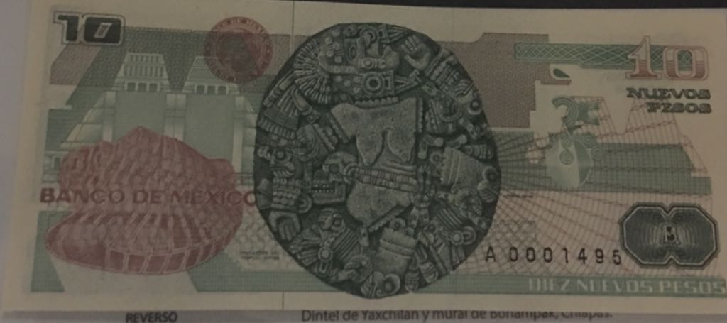 Billete De 10 Nuevos Pesos Lazaro Cardenas  coin collectible - Main Image 2