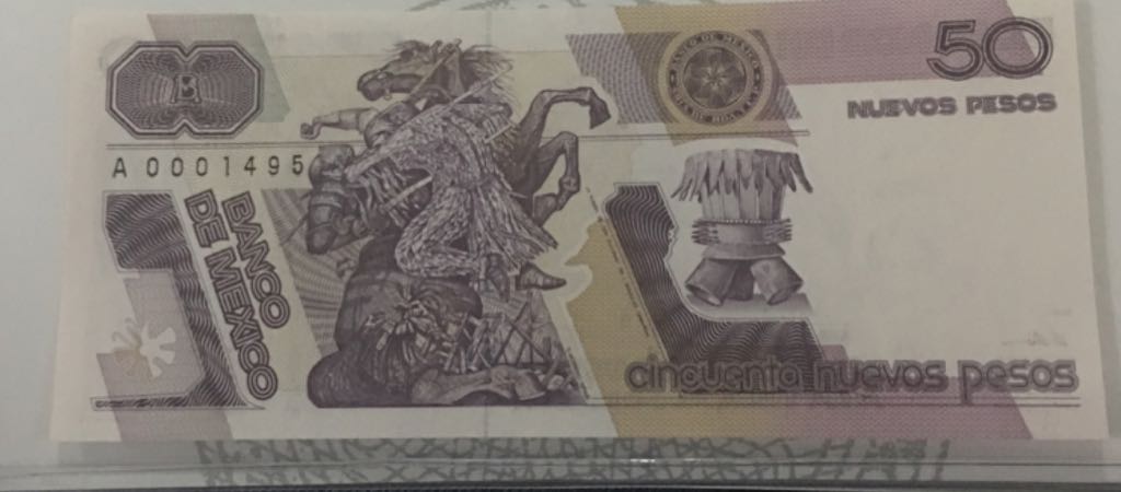 Billete De 50 Nuevos Pesos De Cuauhtemoc coin collectible - Main Image 2