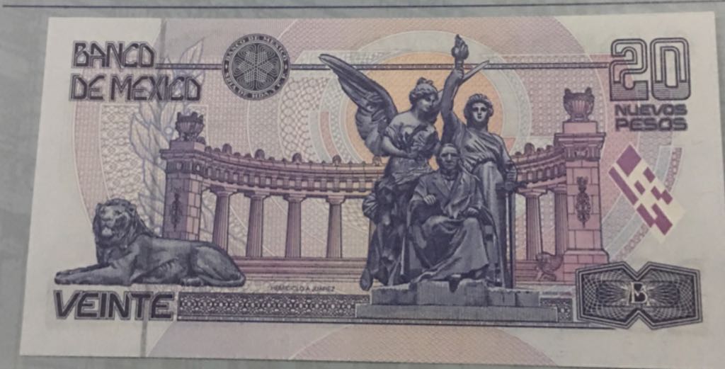Billete 20 Nuevos Pesos Benito Juarez  coin collectible - Main Image 2