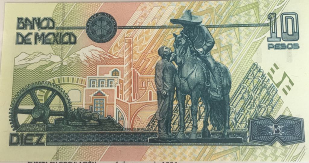 Billete De 10 Pesos Emiliano Zapata  coin collectible - Main Image 2