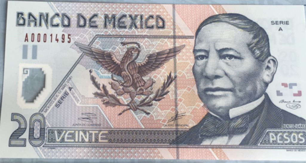 Billete De 20 Pesos Benito Juarez coin collectible - Main Image 1