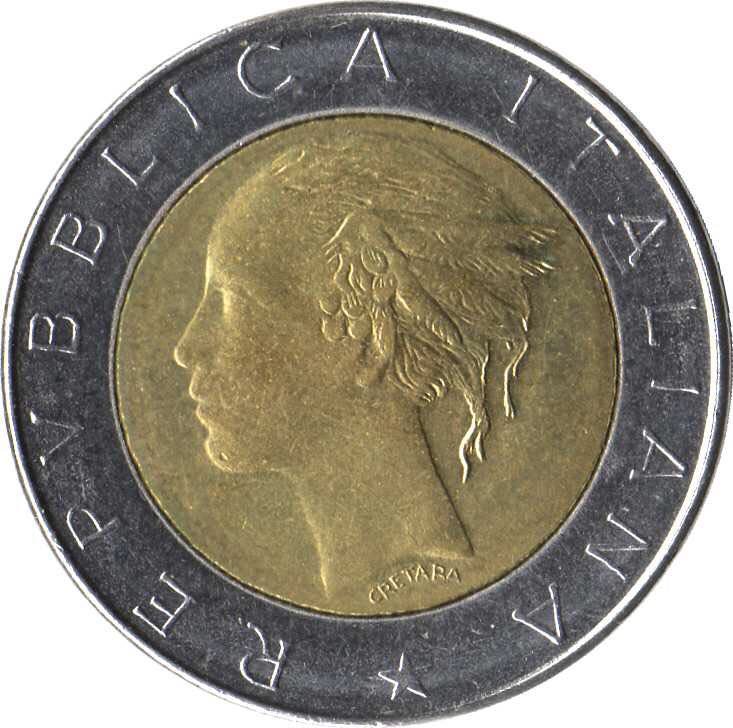 1-Italy 500 Lire, 1991 coin collectible - Main Image 2