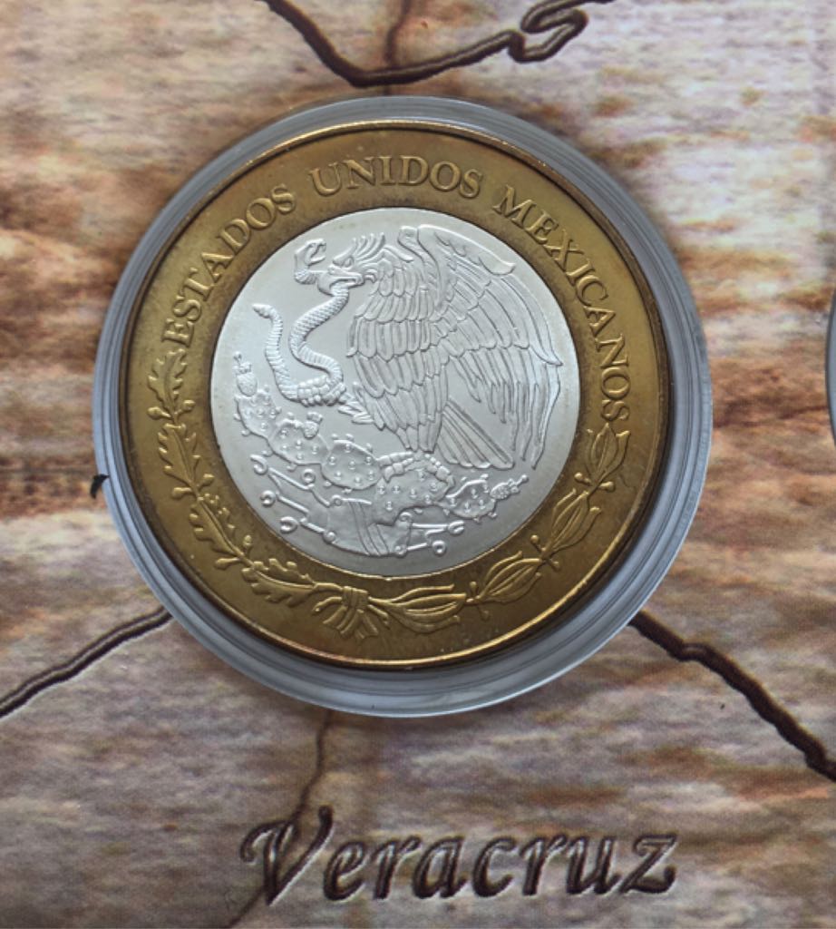 Moneda De 100 Pesos Veracruz EtapaI  coin collectible - Main Image 2