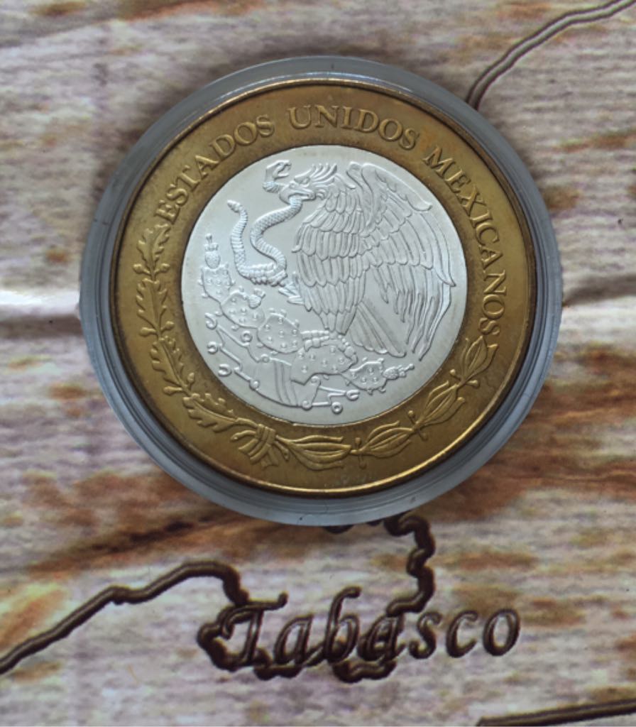 Moneda De 100 Pesos Tabasco Etapa I  coin collectible - Main Image 2