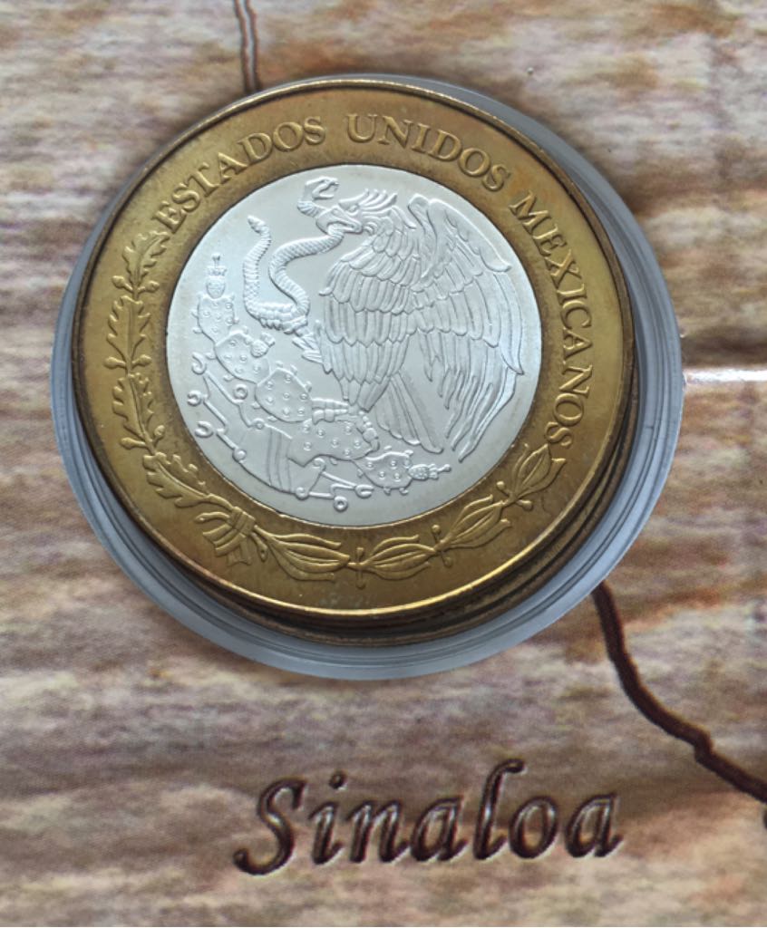 Moneda De 100 Pesos Sinaloa Etapa I  coin collectible - Main Image 2