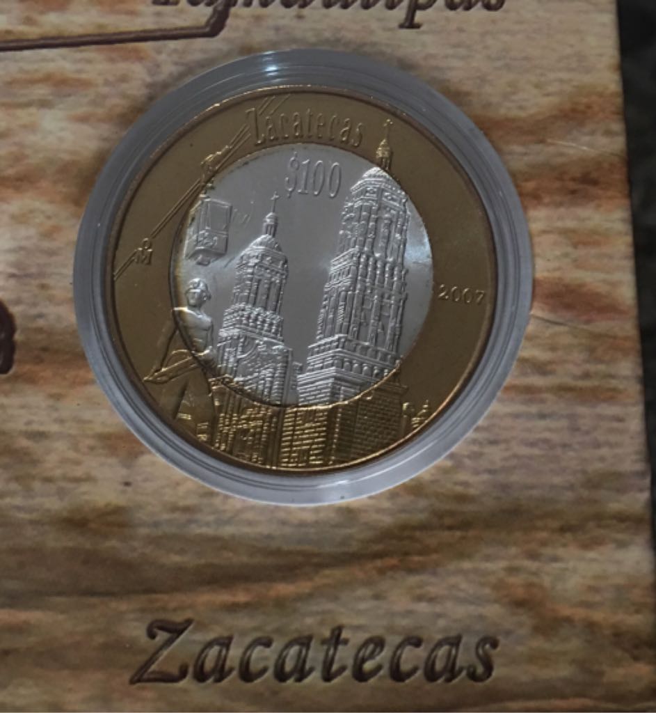Moneda De 100 Pesos Zacateca Etapa II  coin collectible - Main Image 1