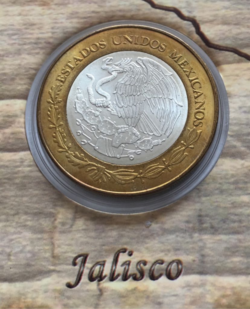 Moneda De 100 Pesos Jalisco Etapa II  coin collectible - Main Image 2