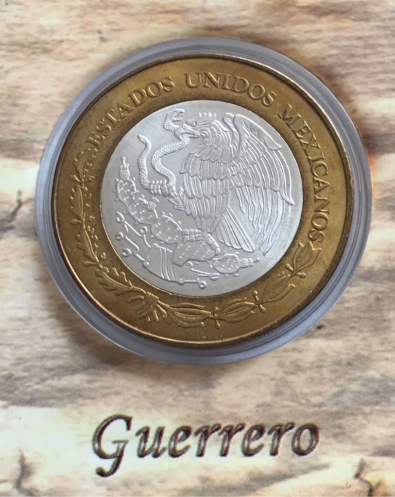 Moneda De 100 Pesos Guerrero Etapa II  coin collectible - Main Image 2