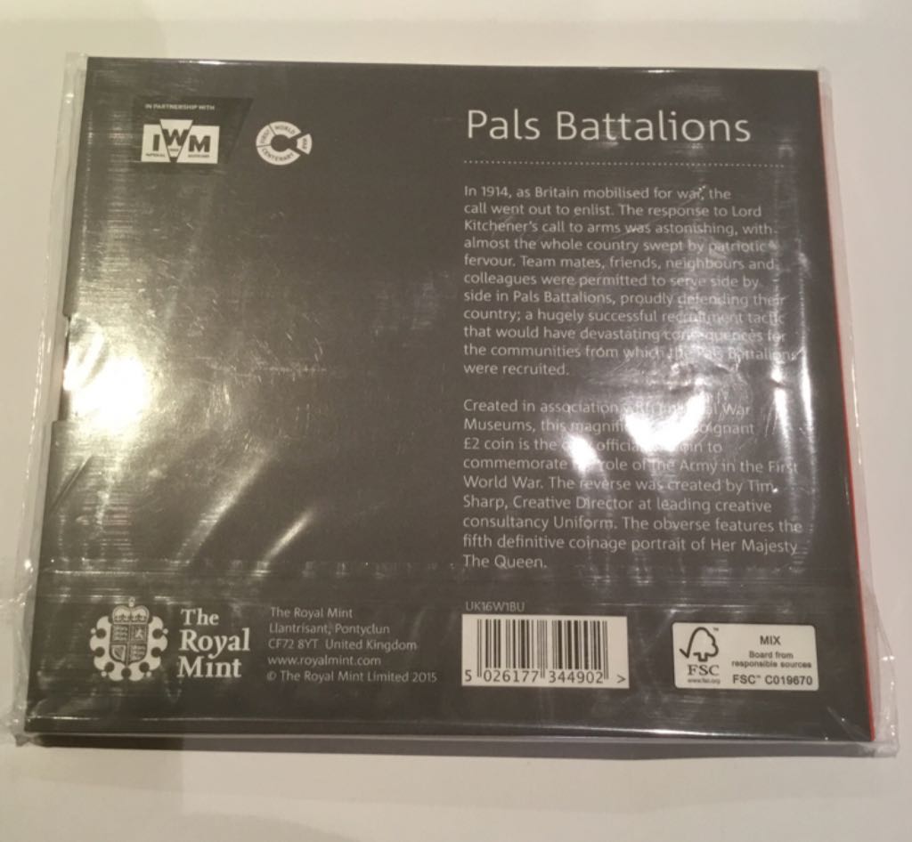 2016 First World War Centenary Army £2 coin  coin collectible - Main Image 2