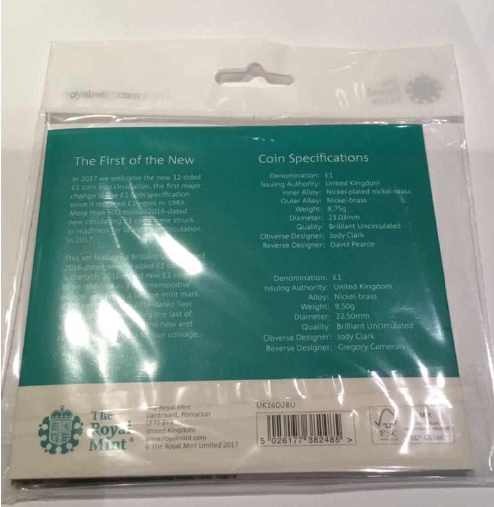 New Pound And Last Round Pound With Royal Mint Mark  coin collectible - Main Image 2