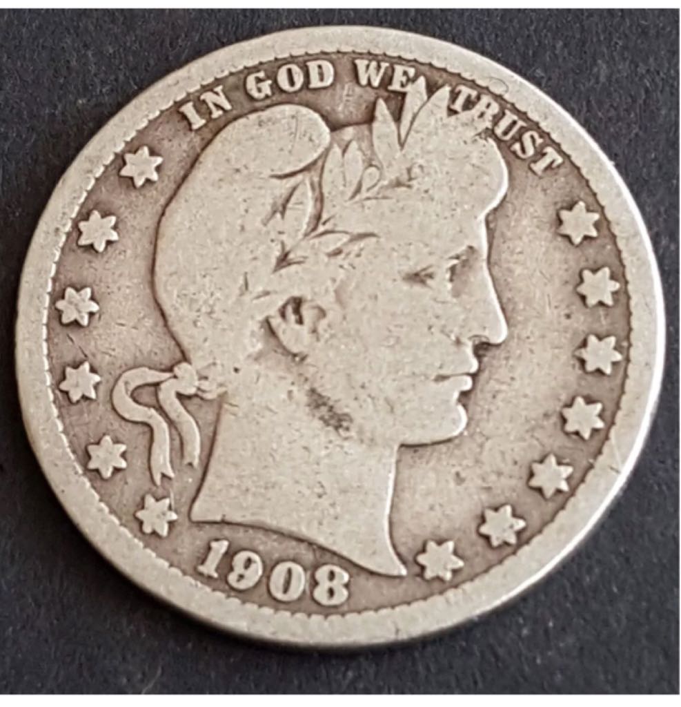USA Silver 1908 D Quarter Dollar  coin collectible - Main Image 2