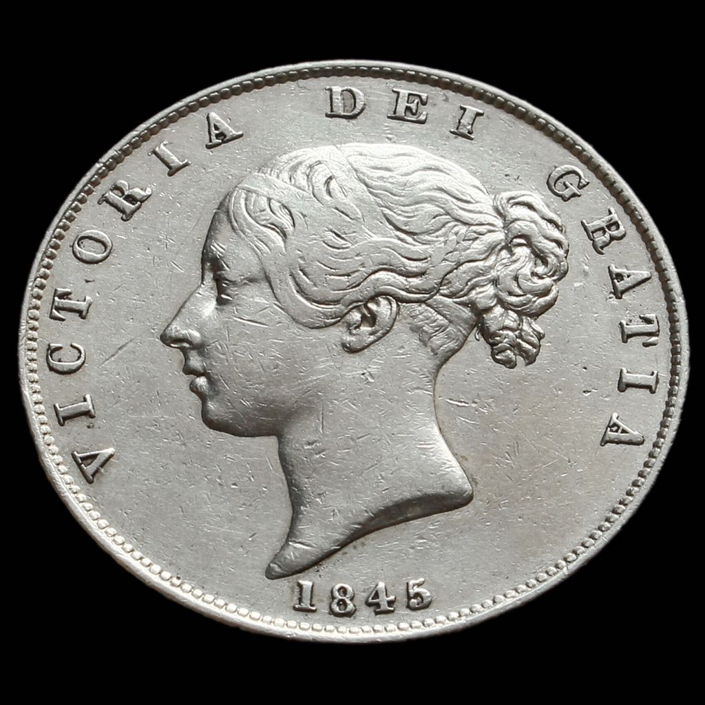 1845 Queen Victoria Silver Half Crown  coin collectible - Main Image 2