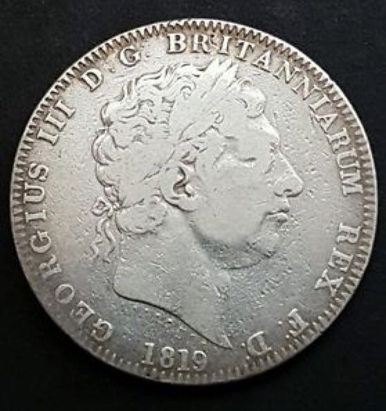 King George lll 1819 Silver Crown  coin collectible - Main Image 2