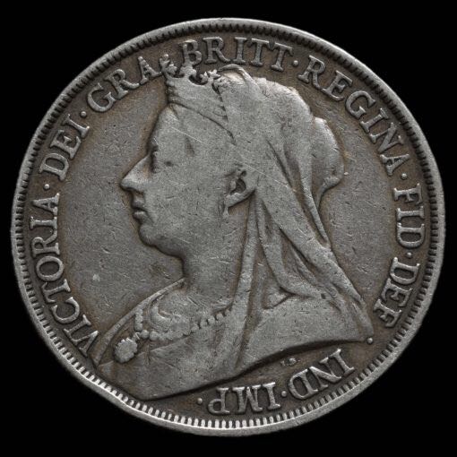 Queen Victoria Silver 1896 ’Old Veiled Head’ Crown  coin collectible - Main Image 2