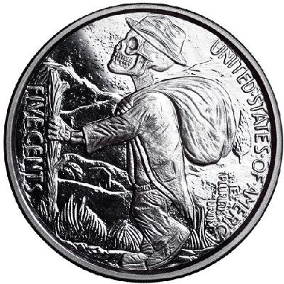 Skulls & Scrolls (Hobo Nickel Series) Medal  coin collectible - Main Image 2