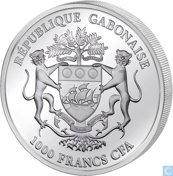 Gabon 1000 Francs Springbok  coin collectible - Main Image 2