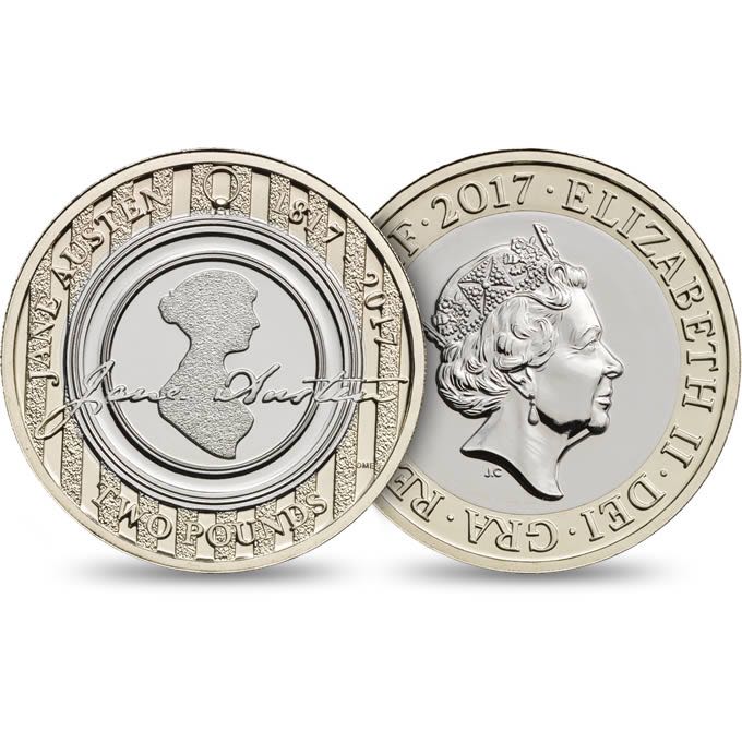 Jane Austen £2 Brilliant Uncirculated  coin collectible - Main Image 2