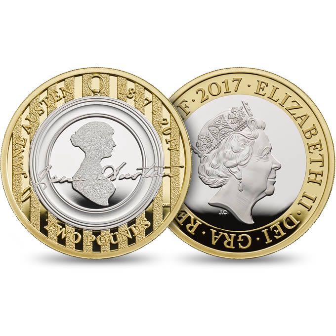 Jane Austen £2 Silver Proof  coin collectible - Main Image 2