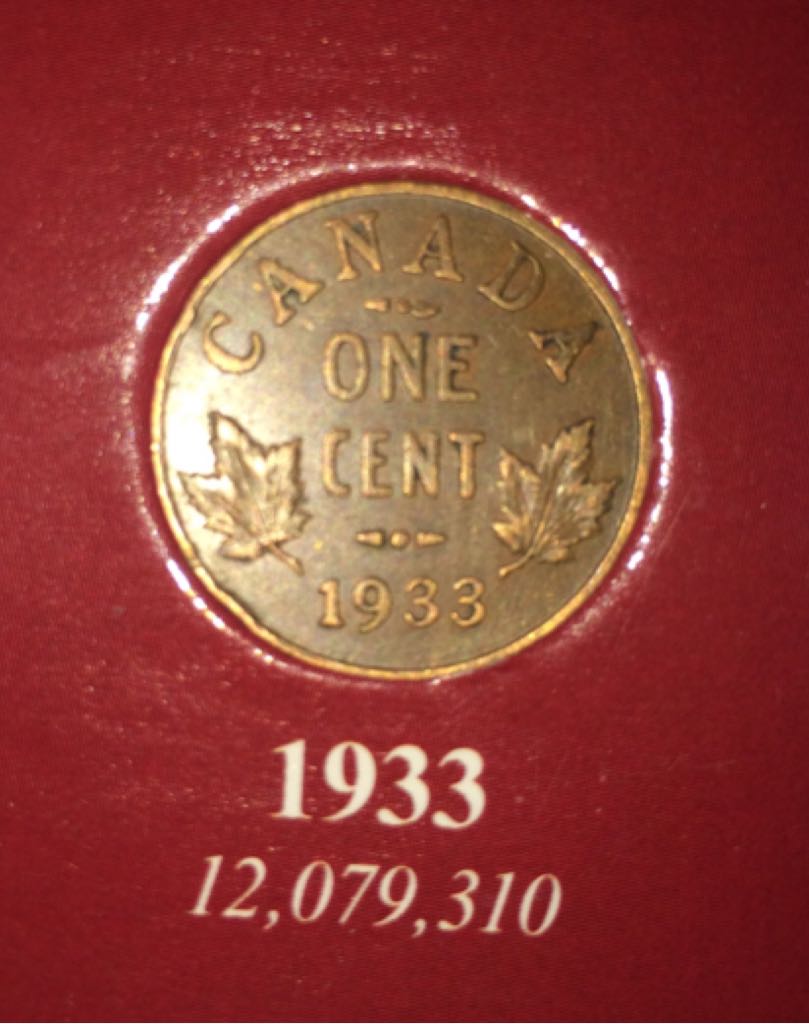 1933 Canadian Penny  coin collectible - Main Image 2