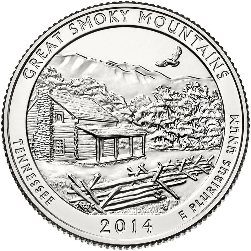2014 S Great Smokey Mountains Quarter  coin collectible - Main Image 2