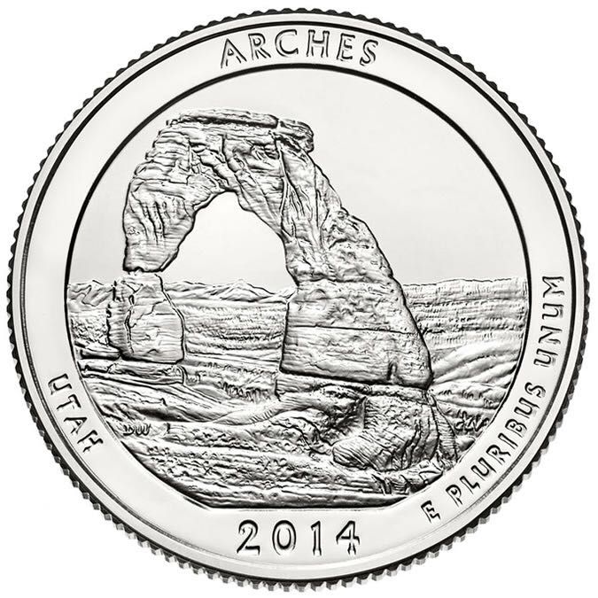 2014 P Utah Arches NP  coin collectible - Main Image 2
