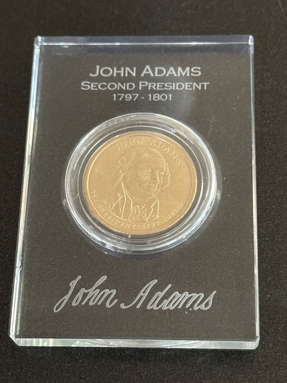 2007 D John Adams Enhanced Golden Dollar  coin collectible - Main Image 3
