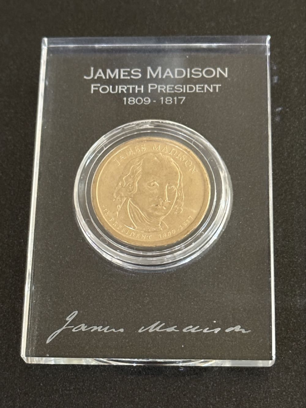 2007 P James Madison Golden Dollar  coin collectible - Main Image 3