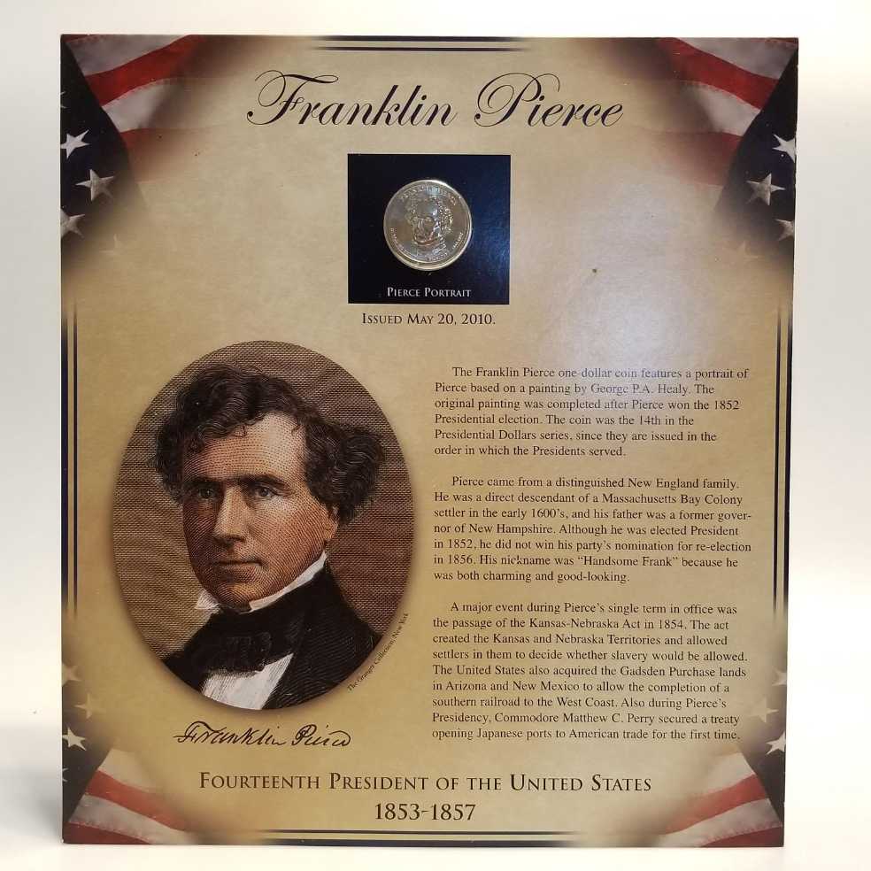 2010 D Franklin Pierce Golden Dollar  coin collectible - Main Image 3
