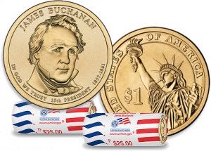 2010 D James Buchanan Golden Dollar  coin collectible - Main Image 2