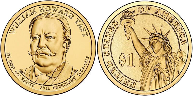 2013 D William Howard Taft Golden Dollar  coin collectible - Main Image 2