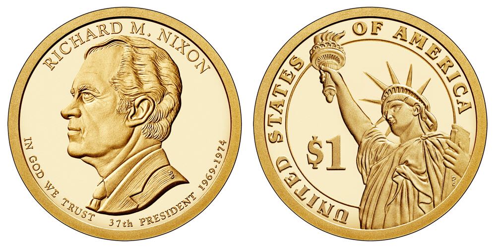2016 D Richard Nixon Golden Dollar  coin collectible - Main Image 2