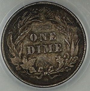 1892 Barber Dime  coin collectible - Main Image 2