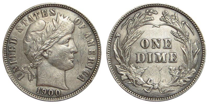 Barber Dime 1900.S  coin collectible - Main Image 2