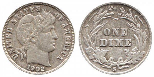 1902-S Barber Dime  coin collectible - Main Image 2