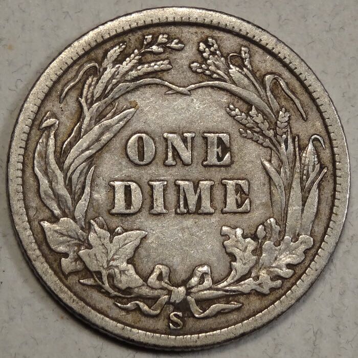 1907-S Barber Dime  coin collectible - Main Image 2