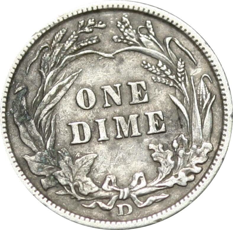 1908-D Barber Dime  coin collectible - Main Image 2