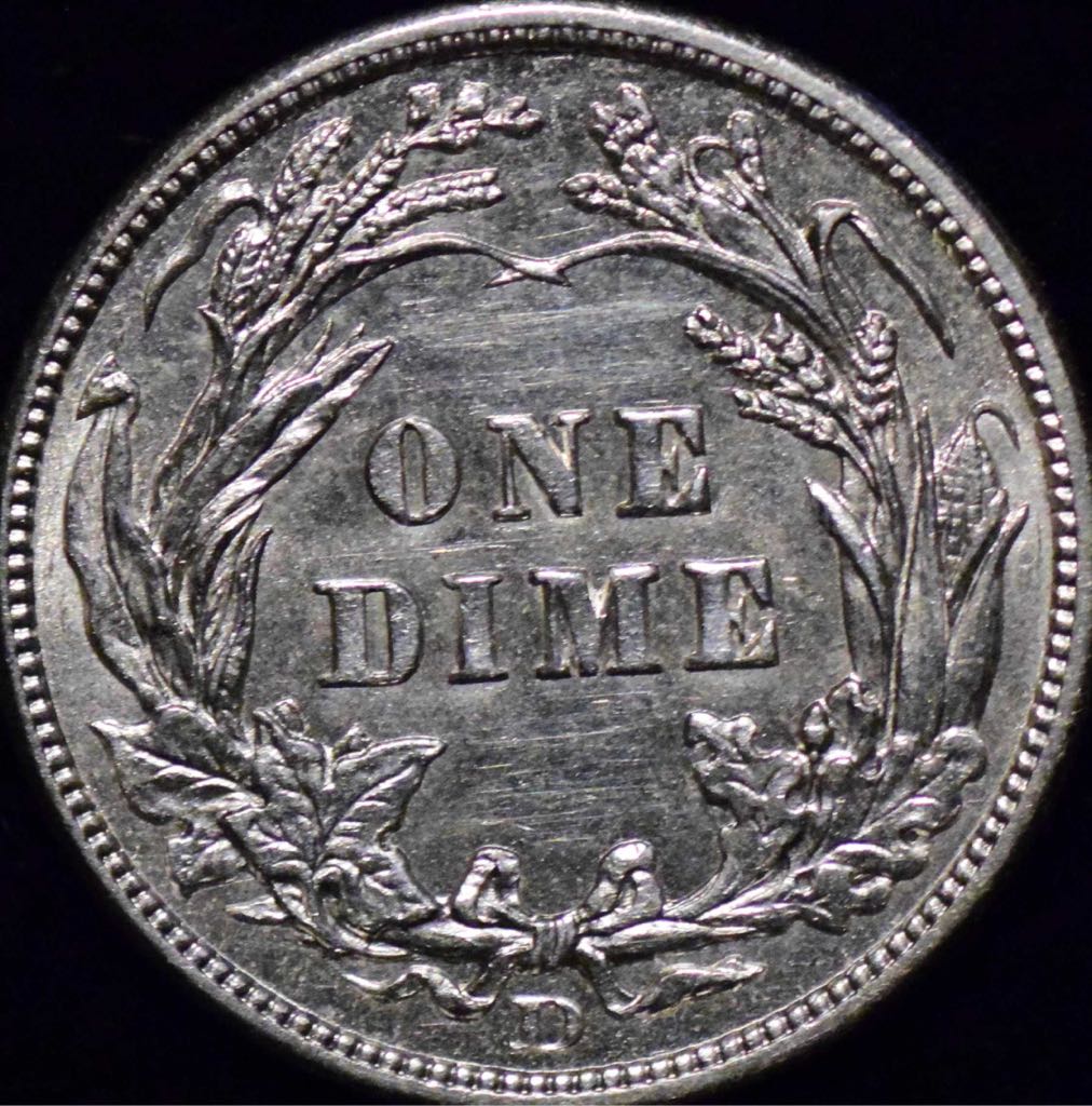1910 D Barber Dime  coin collectible - Main Image 2
