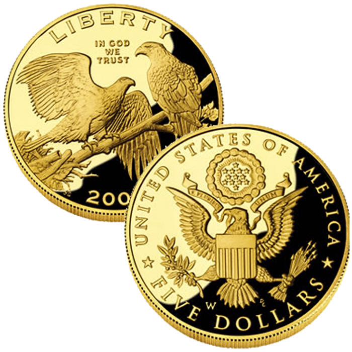 2008 Bald Eagle Commemorative Coin Program $5  coin collectible - Main Image 2