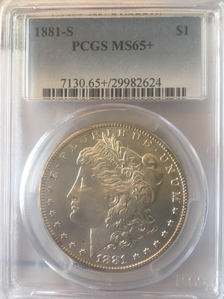 1881-S Morgan Dollar PCGS MS 65+  coin collectible - Main Image 2